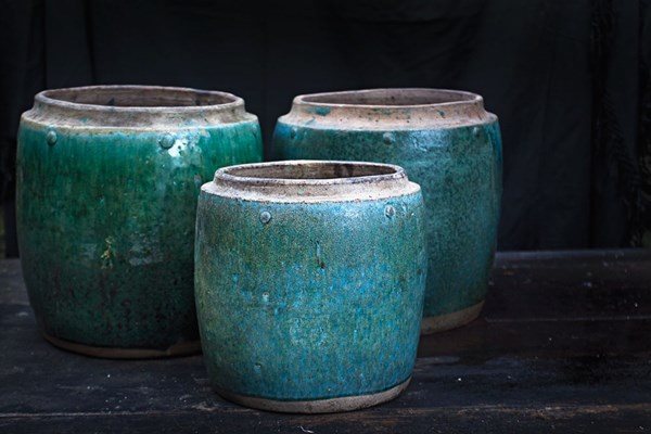 Green Glazed Boreno Pots
Garden of Curiosities, Photo Gallery
Garden Design
Calimesa, CA