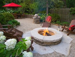 Fire Pit, Garden Entertaining  "Dream Team's" Portland Garden  Mariani Landscape  Lake Bluff, IL