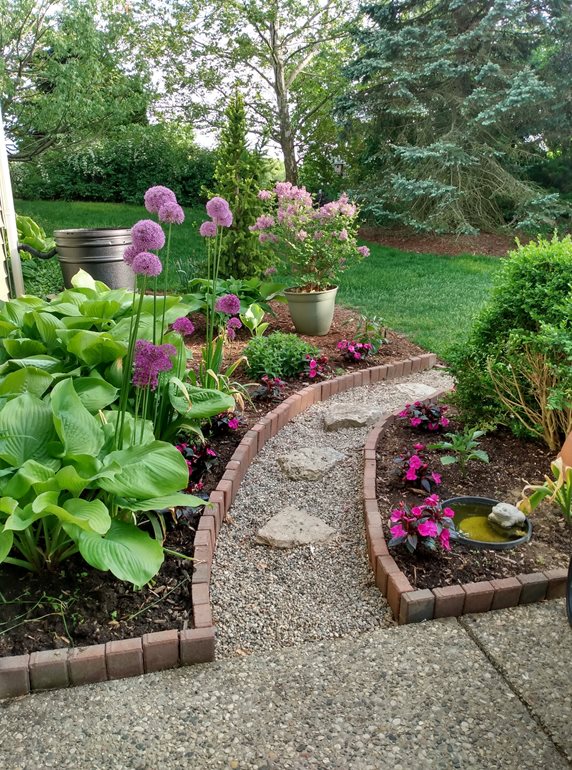 Curved garden path