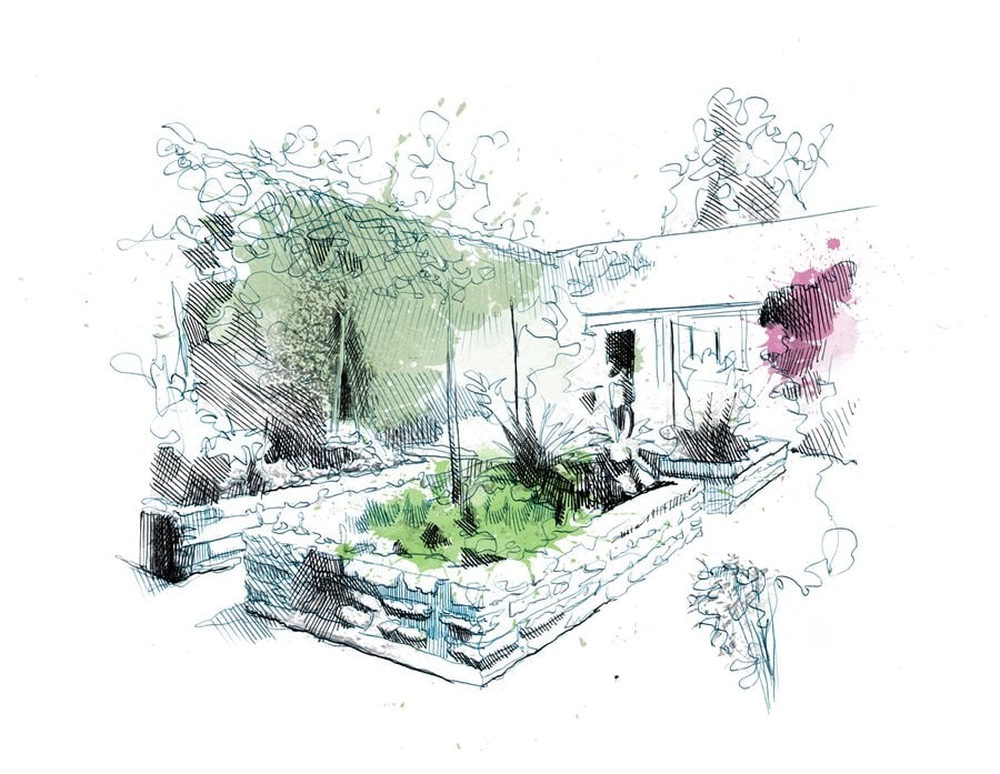 Landscape Garden Sketch Series 23 Stock Illustration  Download Image Now   Ornamental Garden Landscape Gardener Plan  Document  iStock